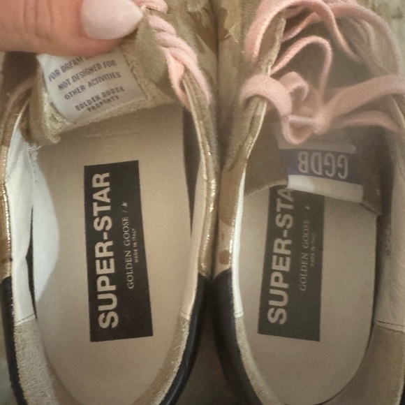 Golden Goose Women's Sneakers - Camo and gold with pink laces - Picture 6 of 7